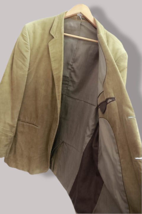 Vintage Cedarwood State mens cream corduroy regular fit blazers L