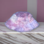 Vintage womens winter faux fur rainbow bucket hat