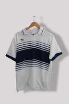 Vintage Puma Golf White stripe regular fit mens polo shirt M