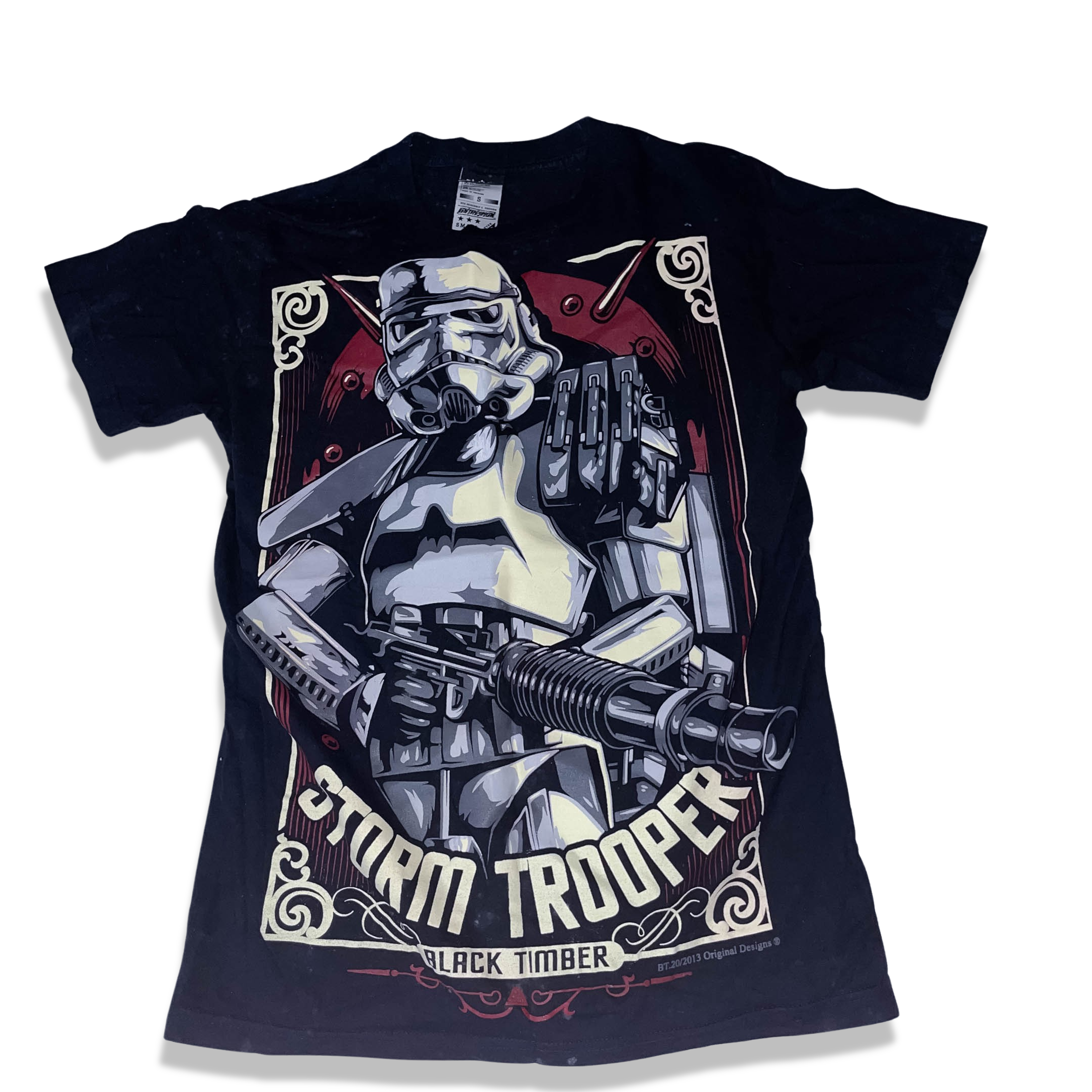 VINTAGE STAR WARS STORM TROOPER NEW TYPE SYSTEM HIGH QUALITY BLACK SMALL COTTON T-SHIRT