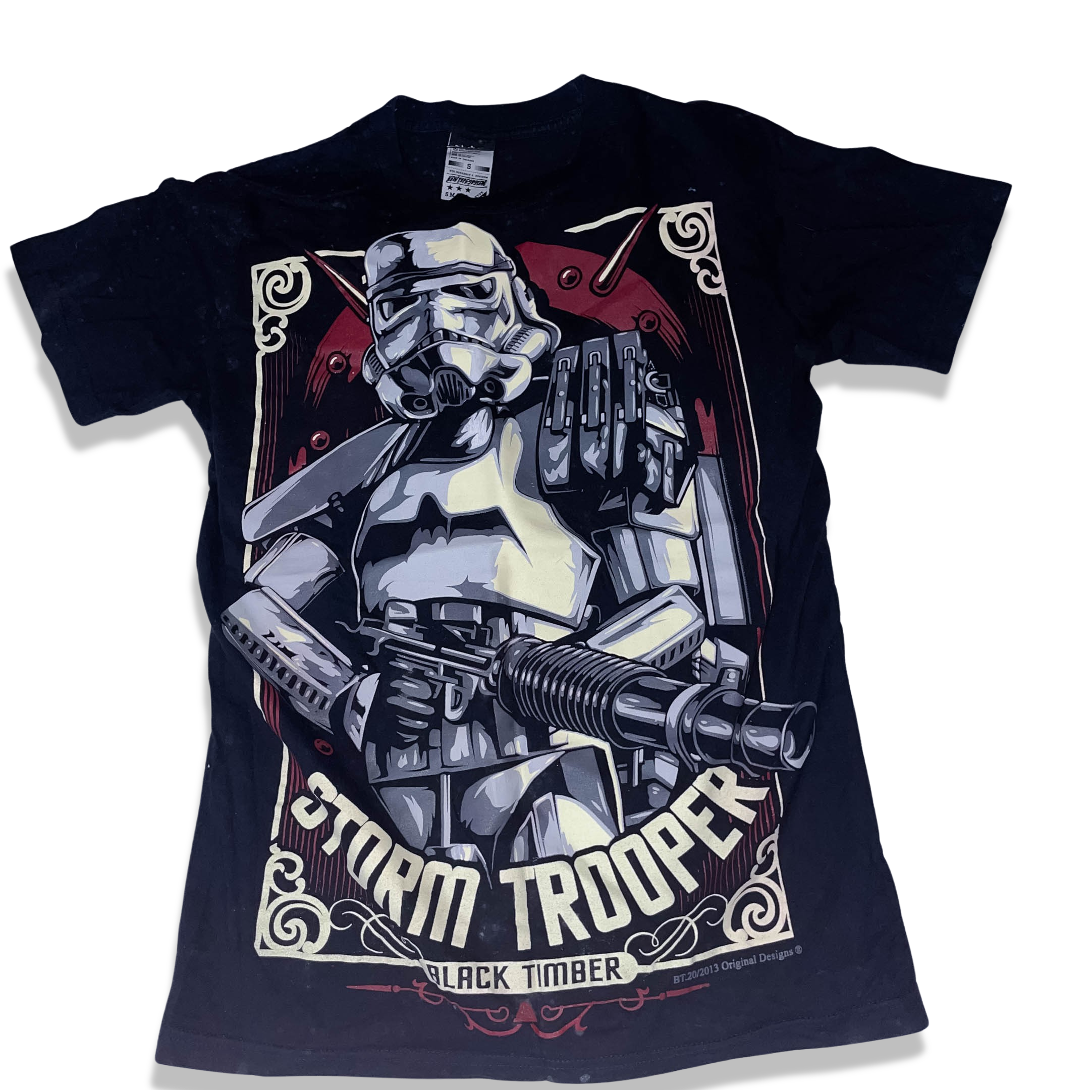 VINTAGE STAR WARS STORM TROOPER NEW TYPE SYSTEM HIGH QUALITY BLACK SMALL COTTON T-SHIRT