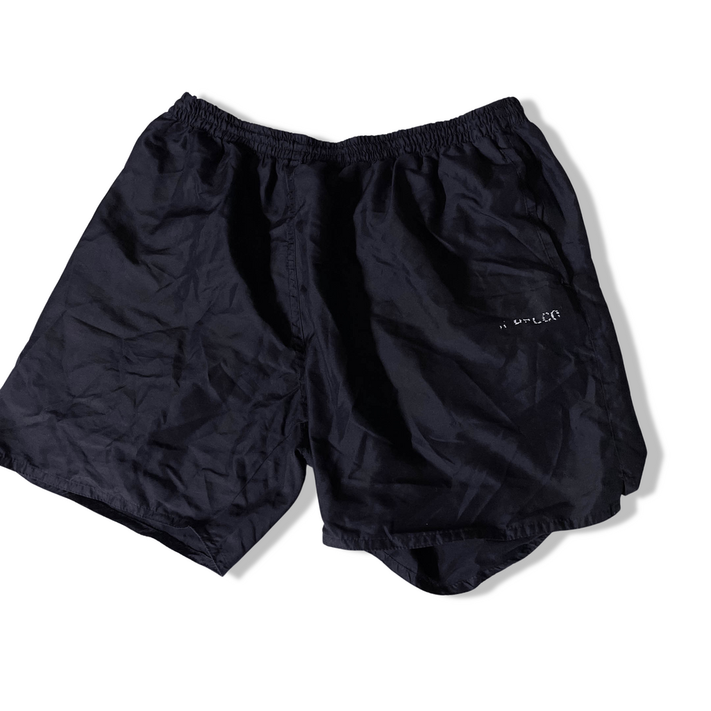 Vintage black large nylon metallic mens short