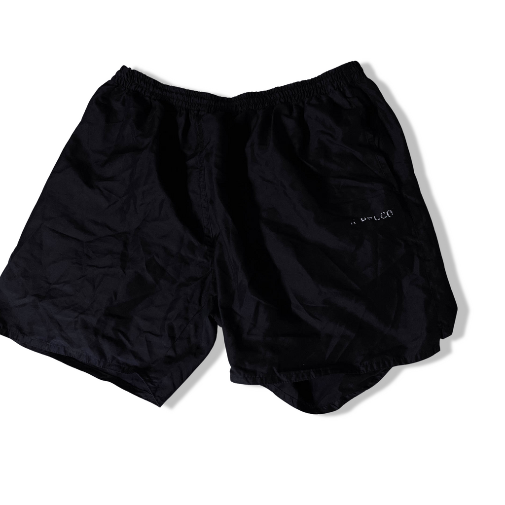 Vintage black large nylon metallic mens short