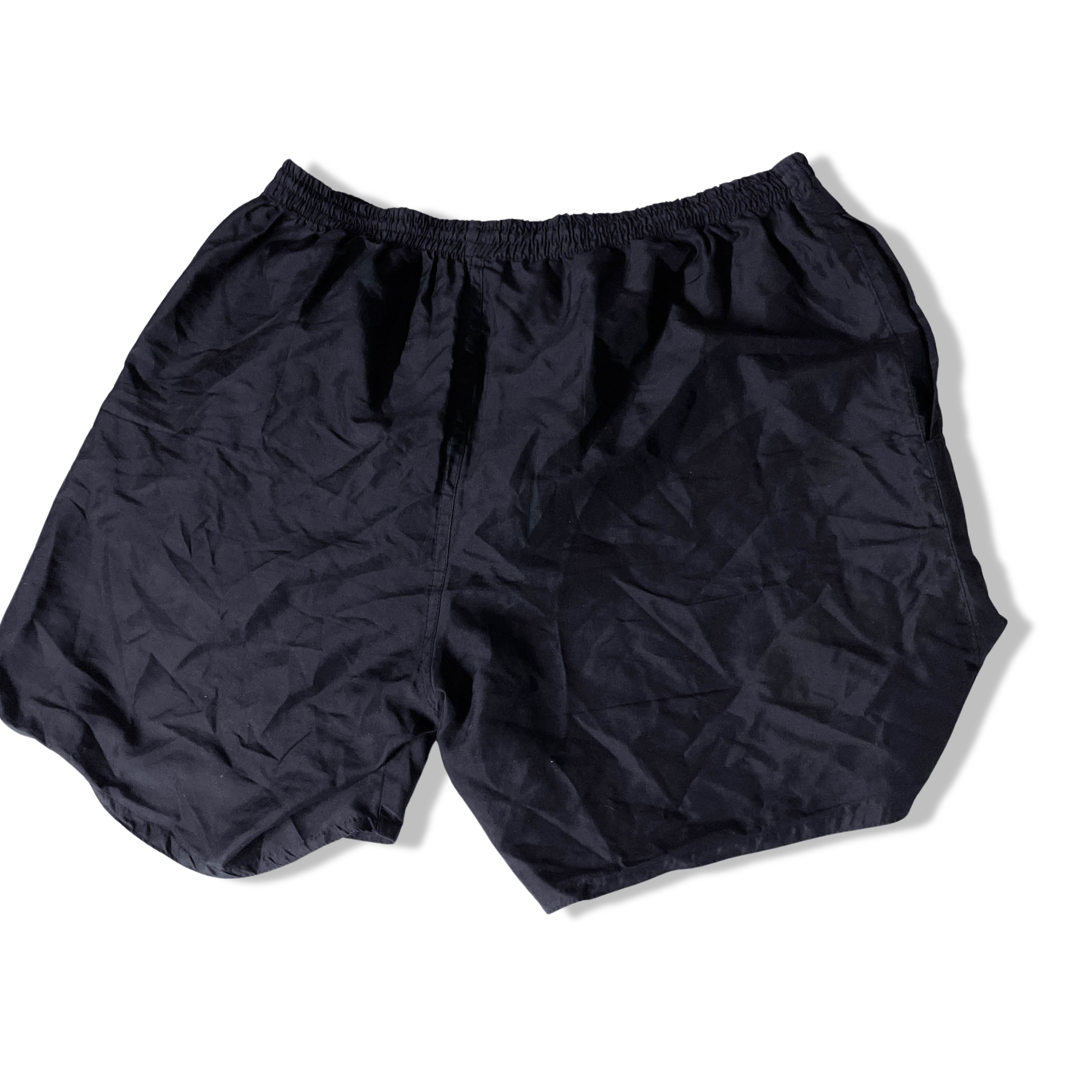 Vintage black large nylon metallic mens short