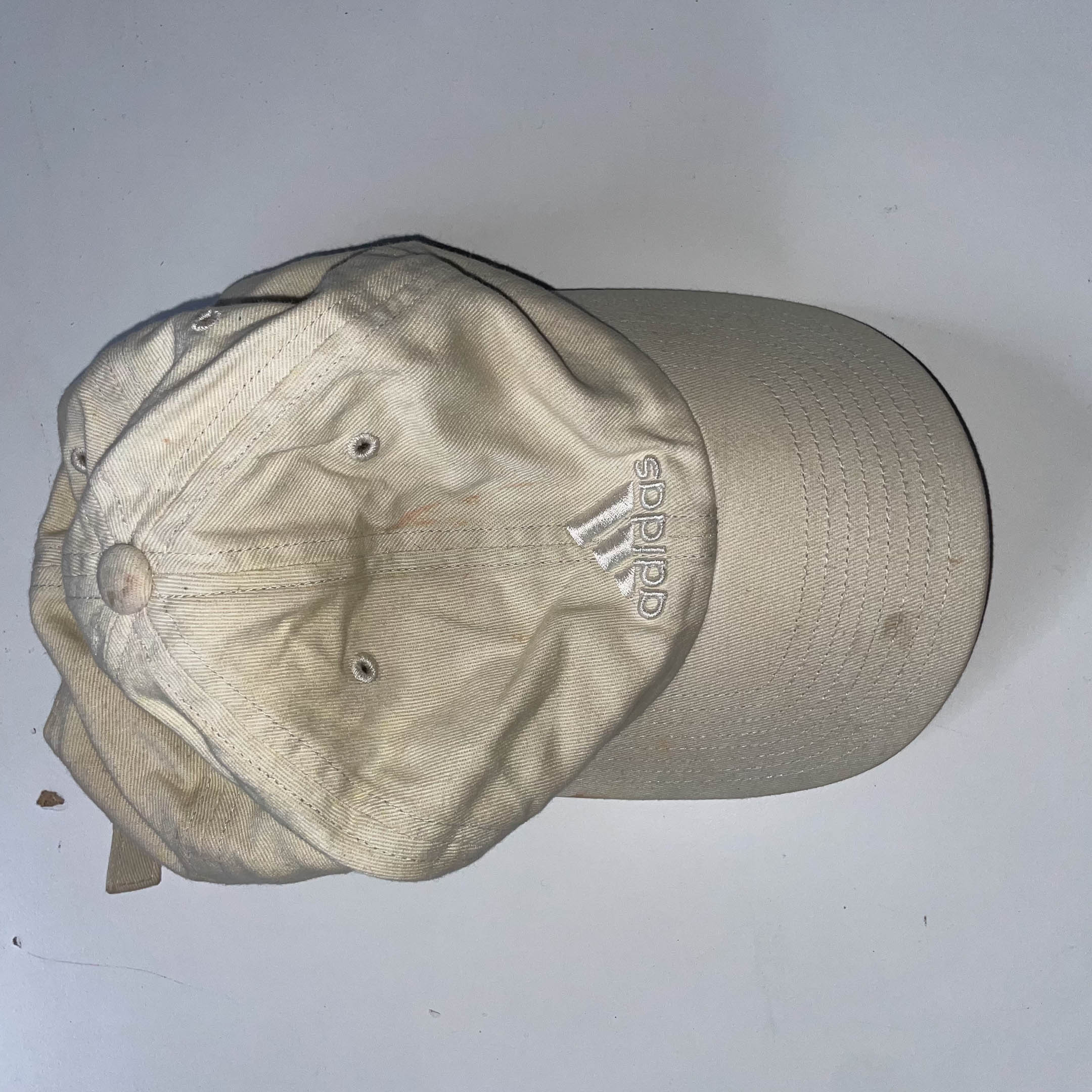 Vintage Adidas big logo cream baseball cap