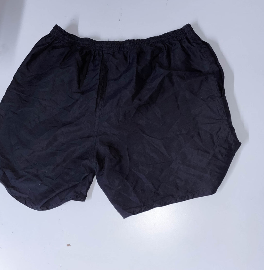 Vintage black large nylon metallic mens short