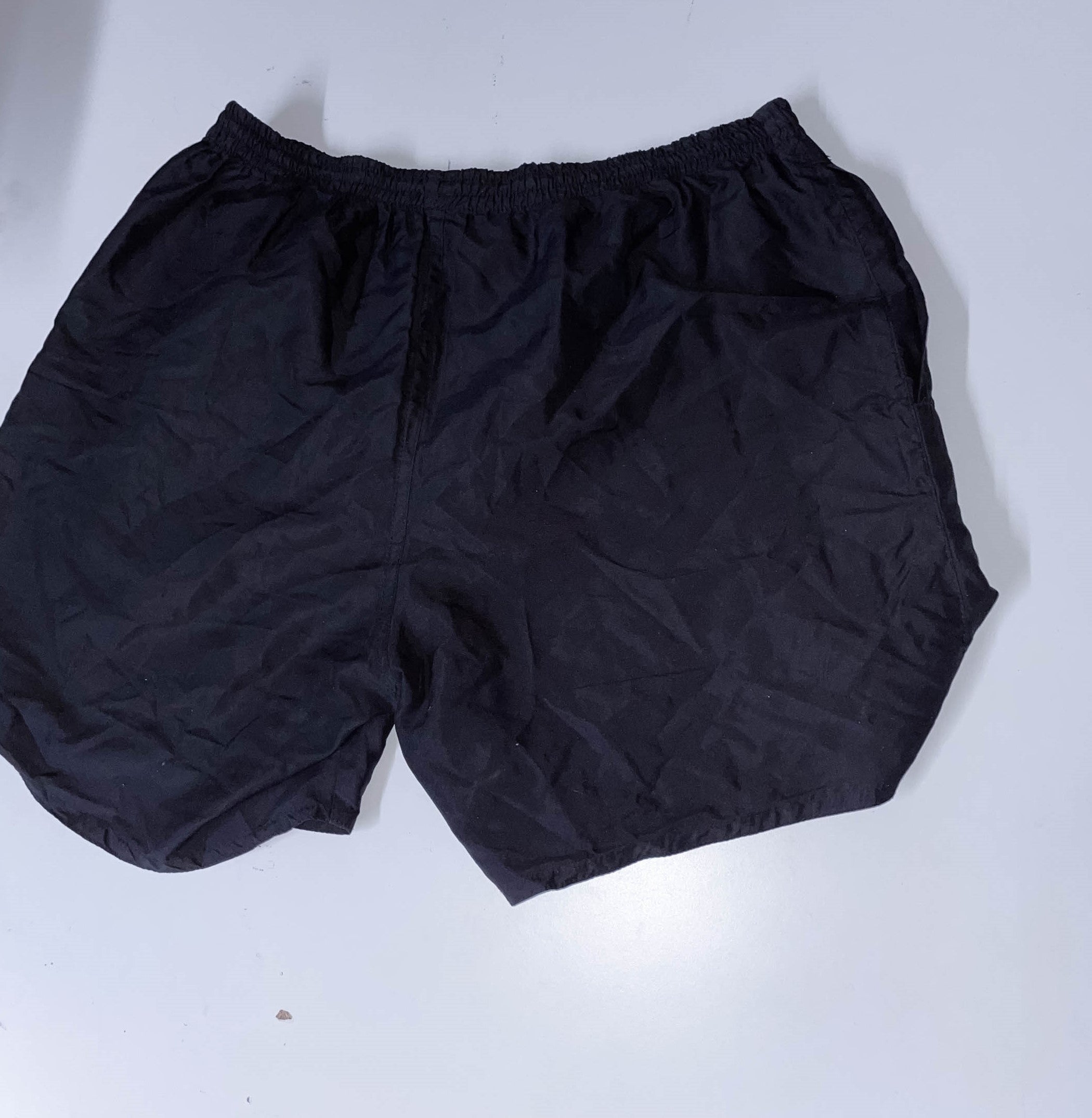 Vintage black large nylon metallic mens short