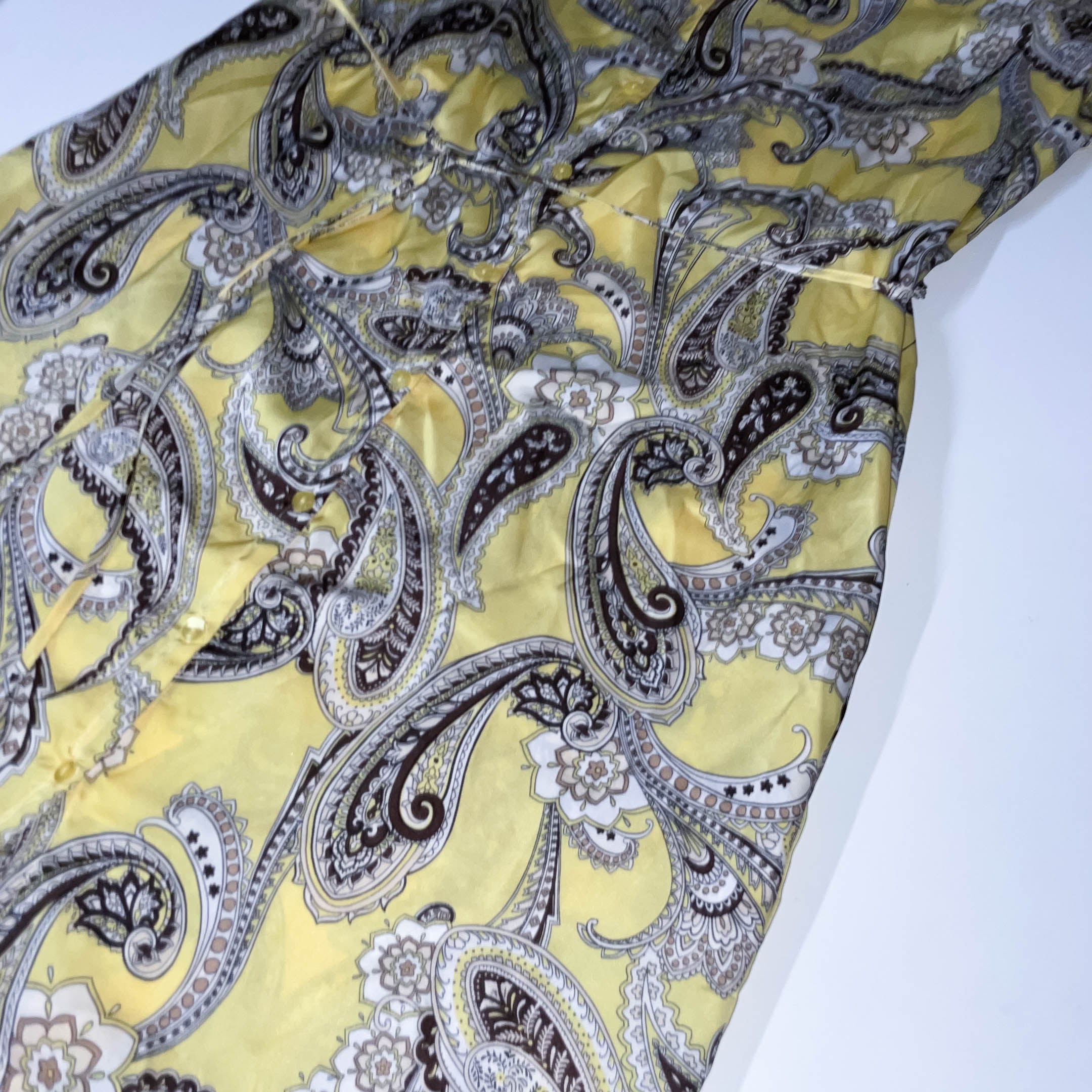 Vintage Paraphrase womens yellow abstract print midi medium dress
