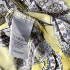 Vintage Paraphrase womens yellow abstract print midi medium dress