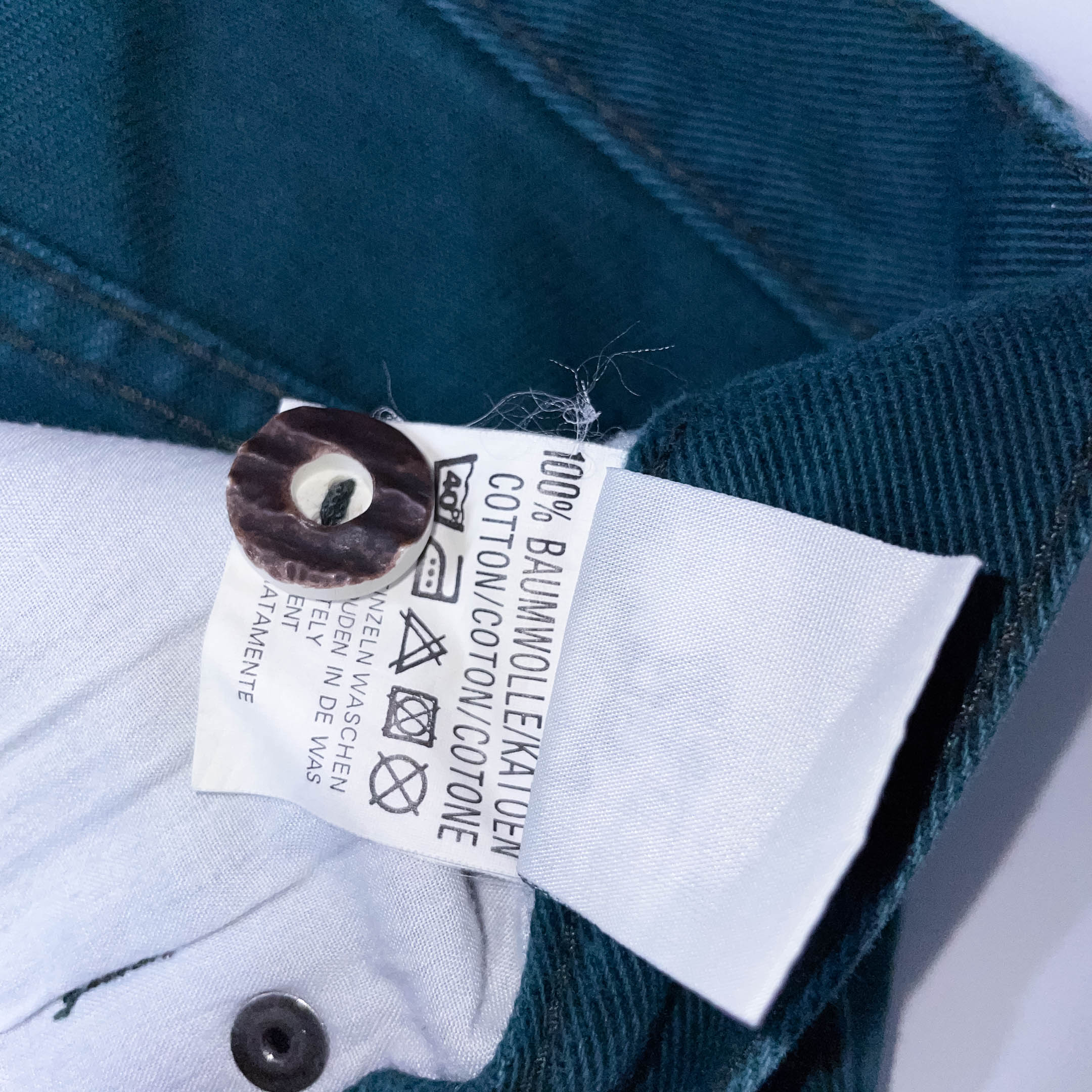 Vintage Hammerachmid dark green denim cutoff mini skirt