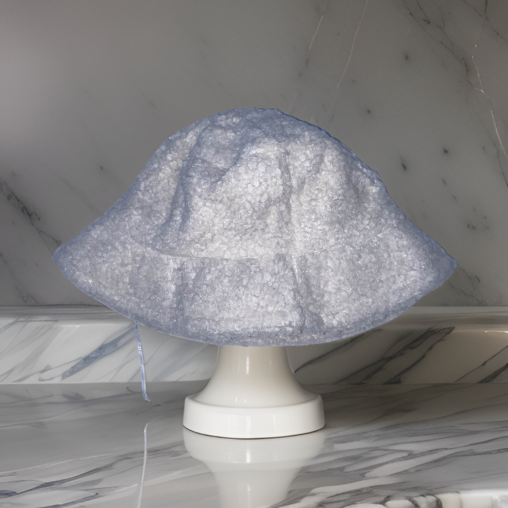 Vintage cream womens faux fur bucket hat