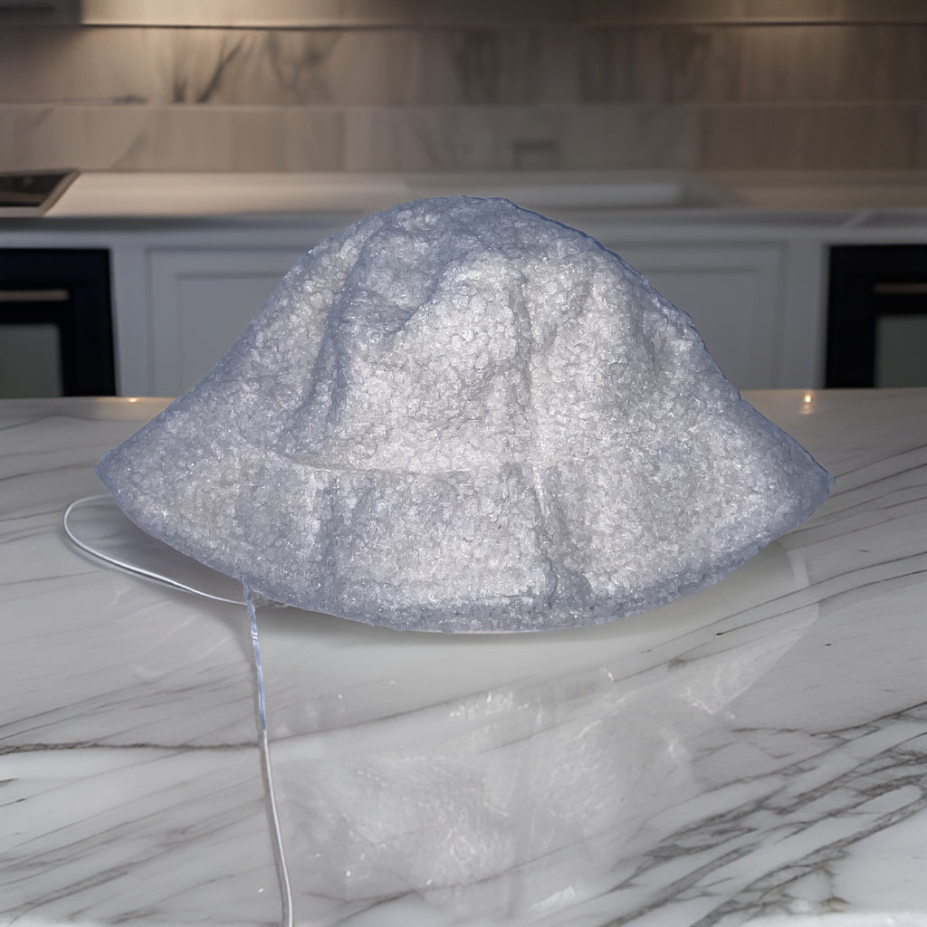 Vintage cream womens faux fur bucket hat