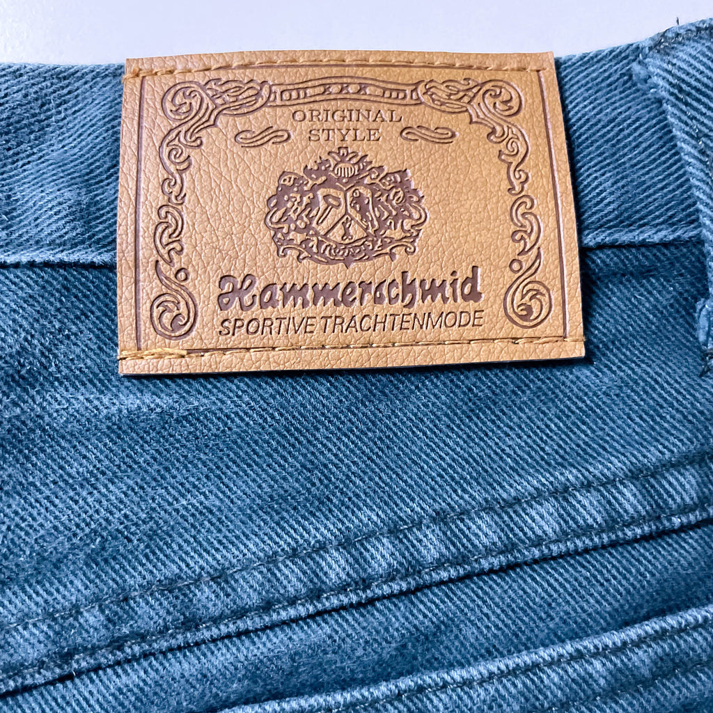 Vintage Hammerachmid dark green denim cutoff mini skirt