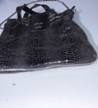 Vintage Black Chanel Snake skin womens genuine authentic handbag with prook