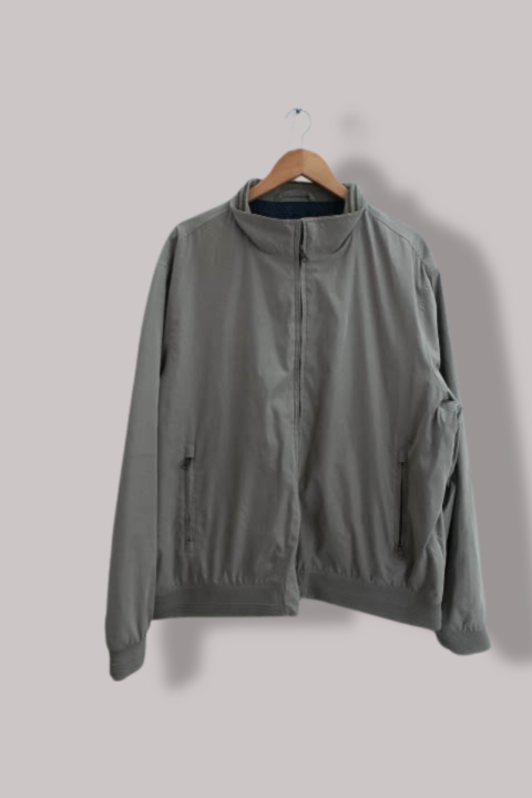 Vintage Mark & Spencer Grey high neck full zip up flannel jacket XXXL