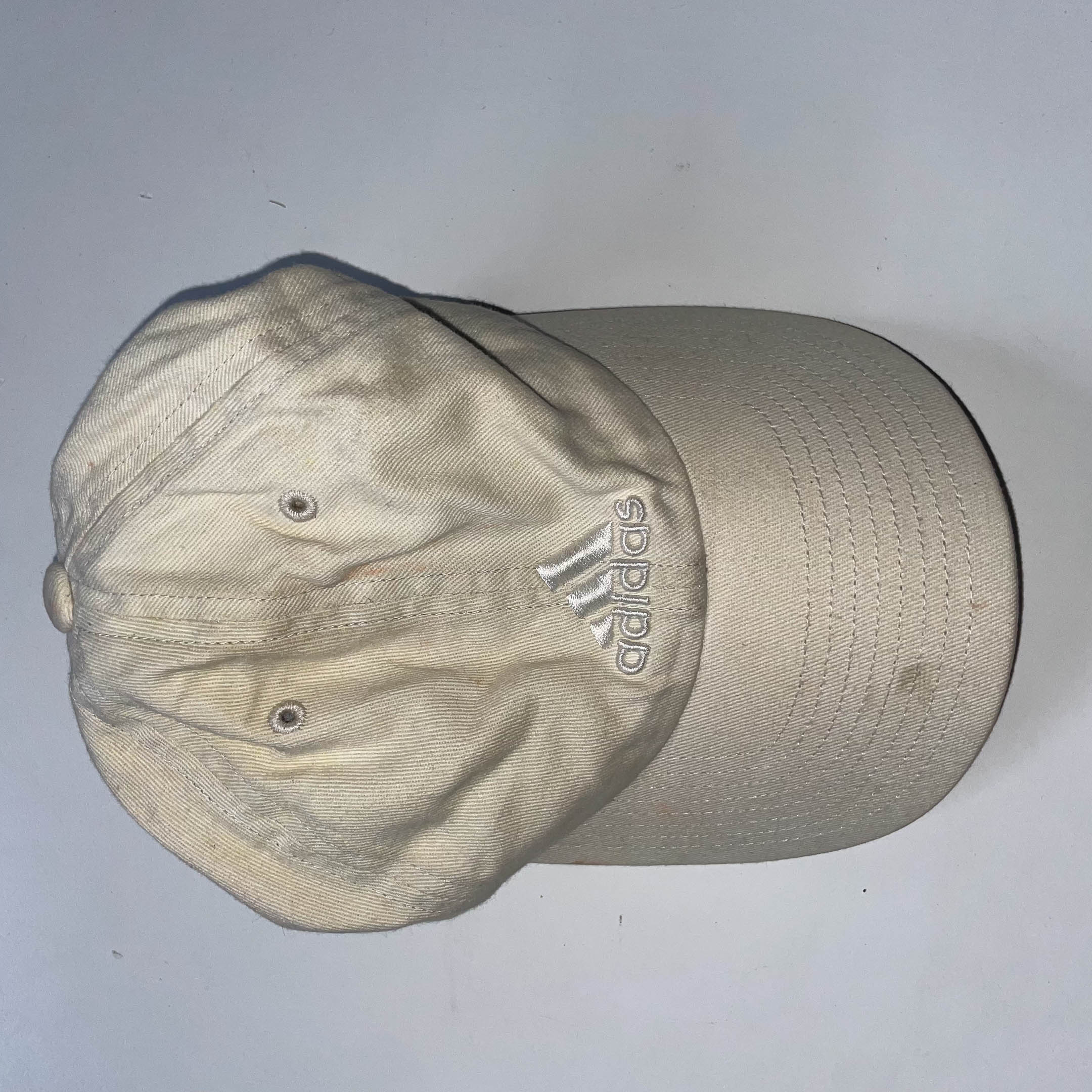 Vintage Adidas big logo cream baseball cap