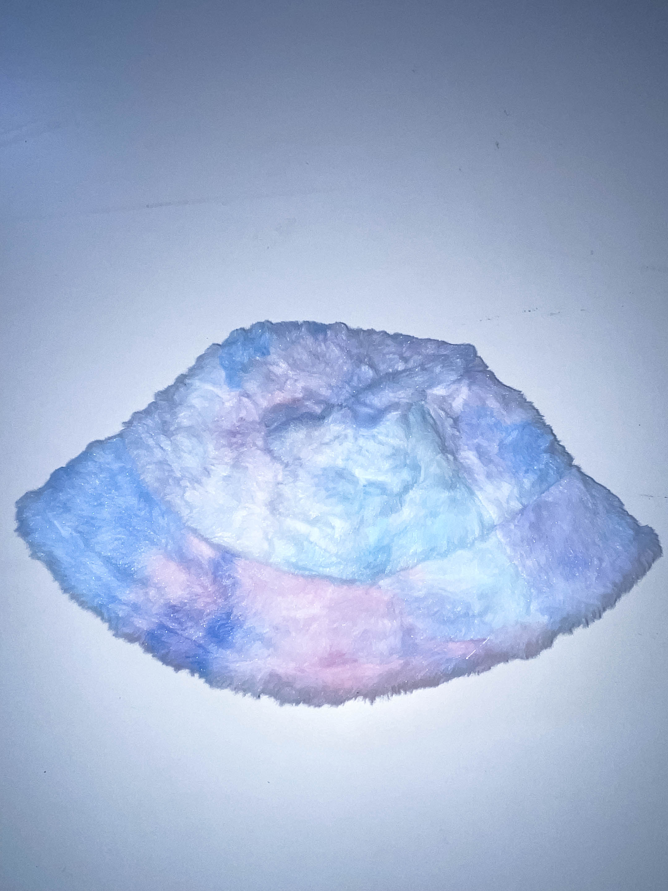 Vintage fluffy rainbow bucket hat