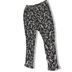 Vintage Black Animal print women's straight leg trouser| SKU 3677| L 37 W 30
