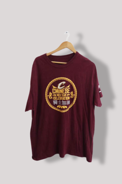 Vintage Chinese New year celebration Graphics mens wine short sleeve tees XXL