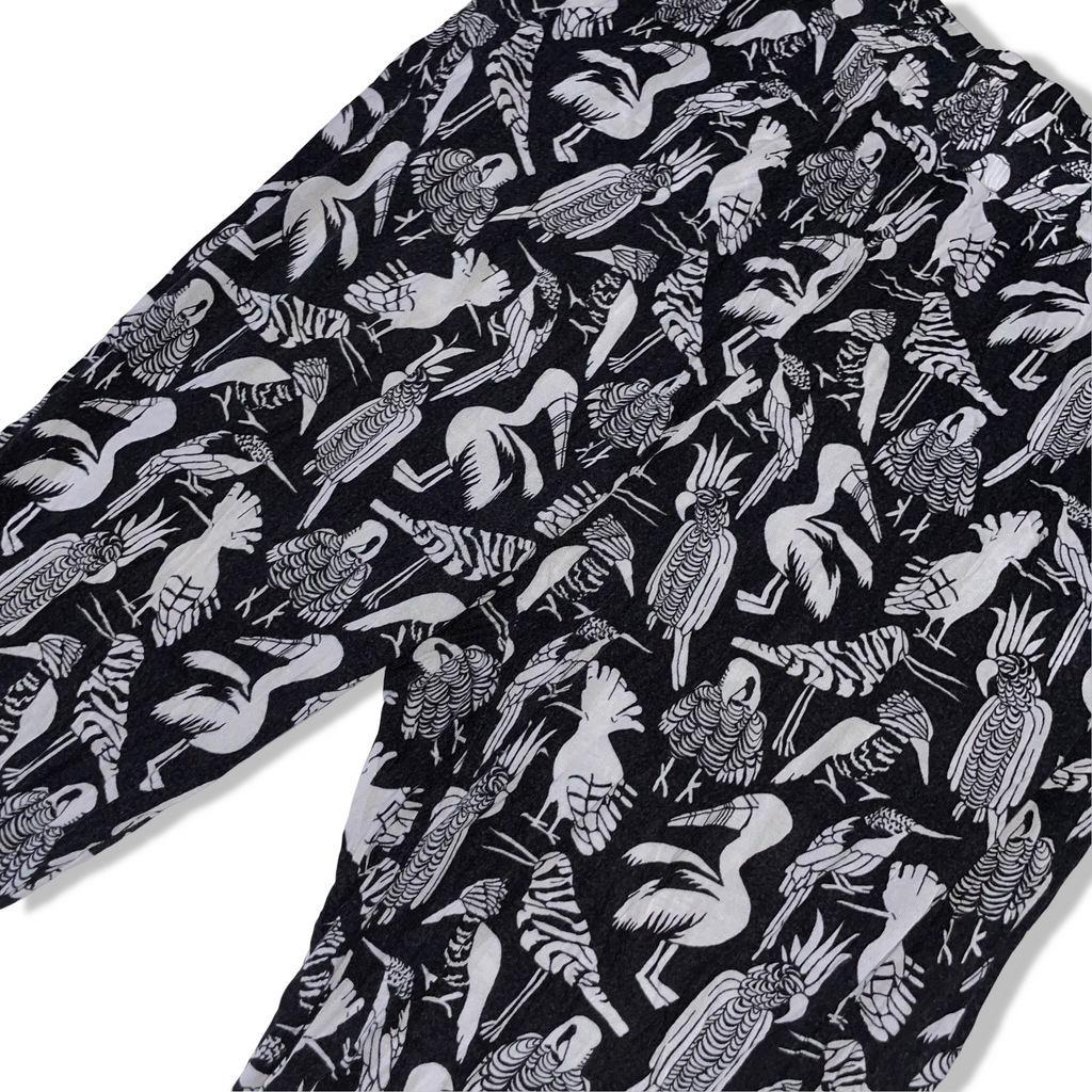 Vintage Black Animal print women's straight leg trouser| SKU 3677| L 37 W 30