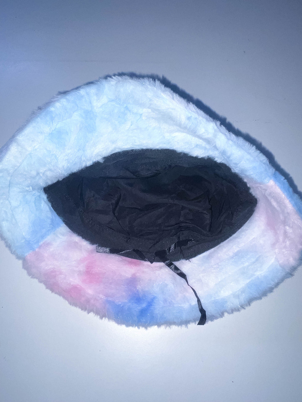 Vintage fluffy rainbow bucket hat