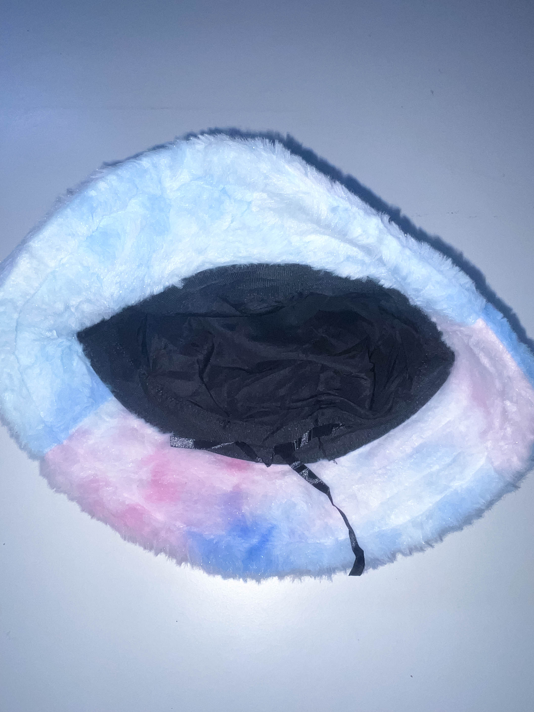 Vintage fluffy rainbow bucket hat