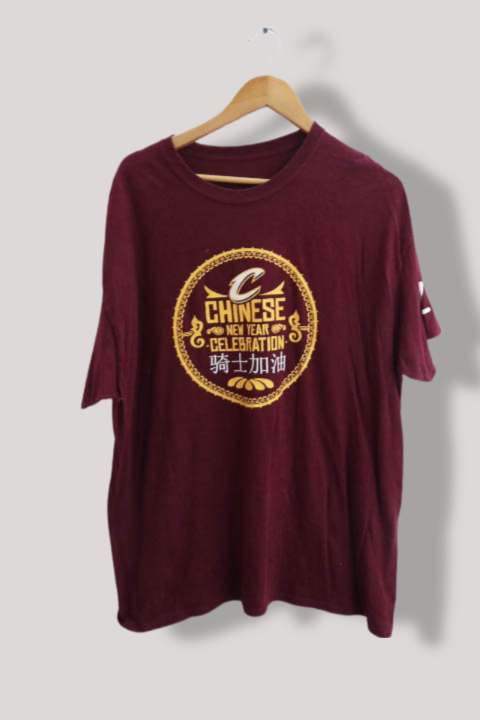 Vintage Chinese New year celebration Graphics mens wine short sleeve tees XXL