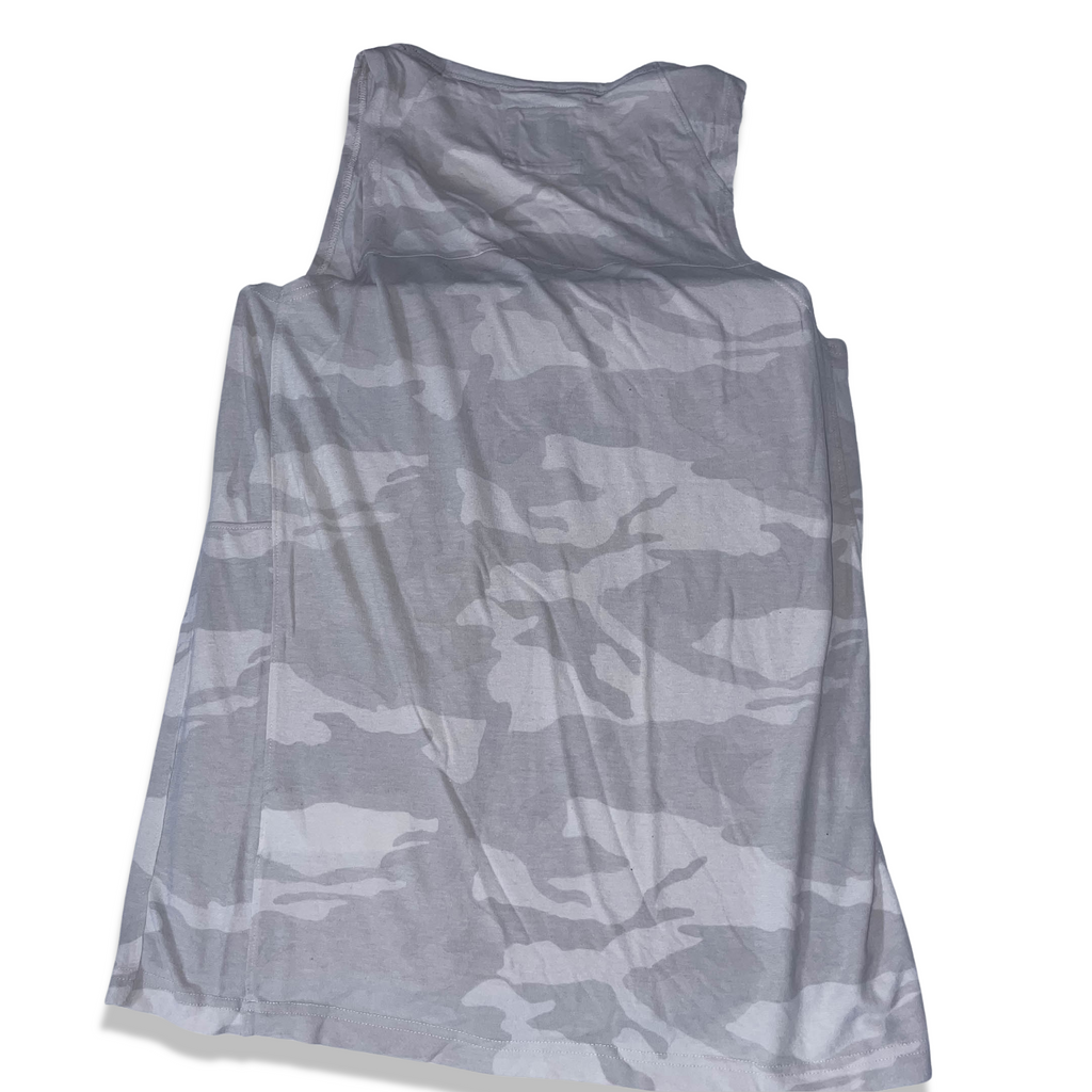 Vintage Abercrombie & Fitch grey white Camo mens small tank top