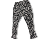 Vintage Black Animal print women's straight leg trouser| SKU 3677| L 37 W 30