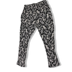 Vintage Black Animal print women's straight leg trouser| SKU 3677| L 37 W 30