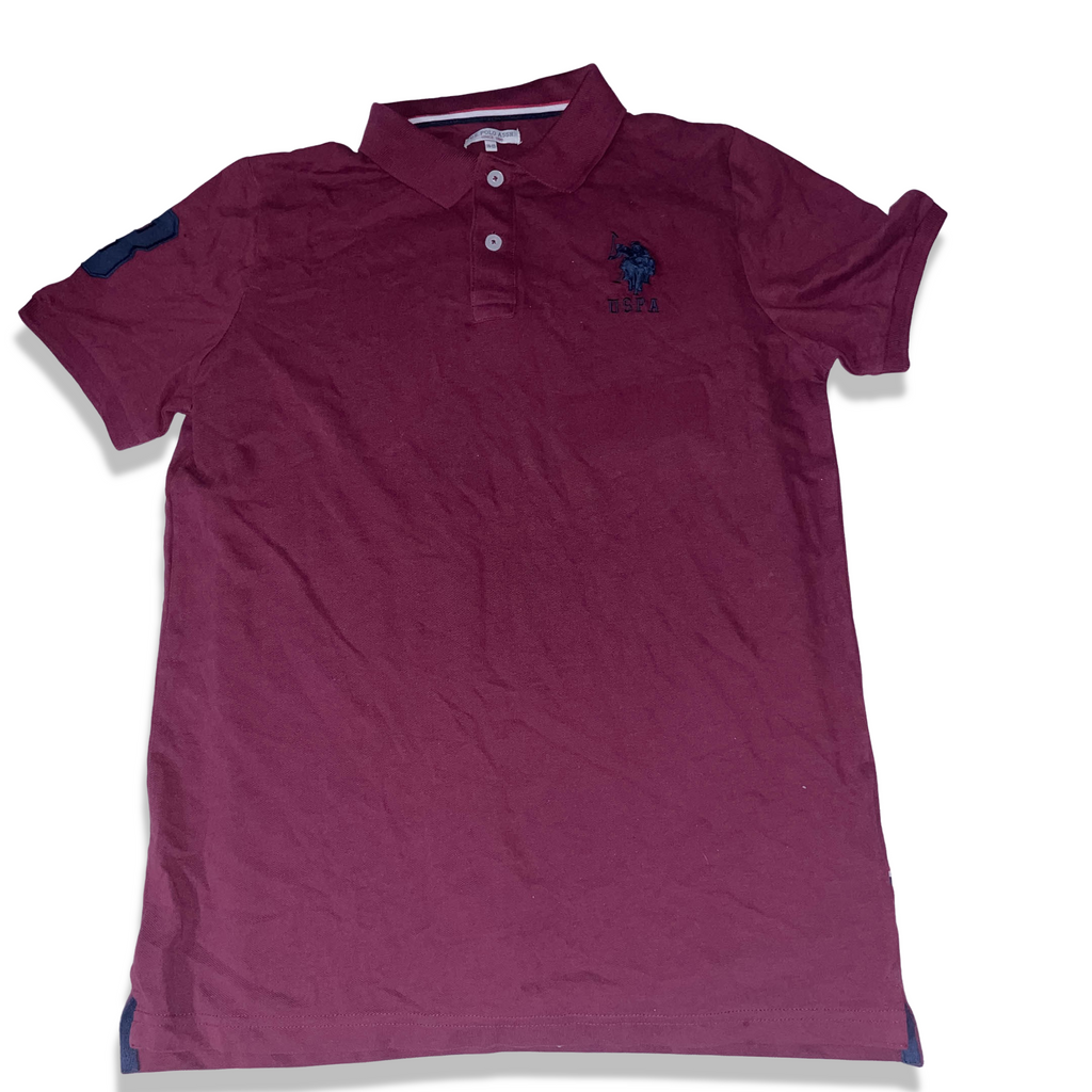 Vintage Wine US Polo A.S.S.N since 1890 wine polo shirt size 14-15