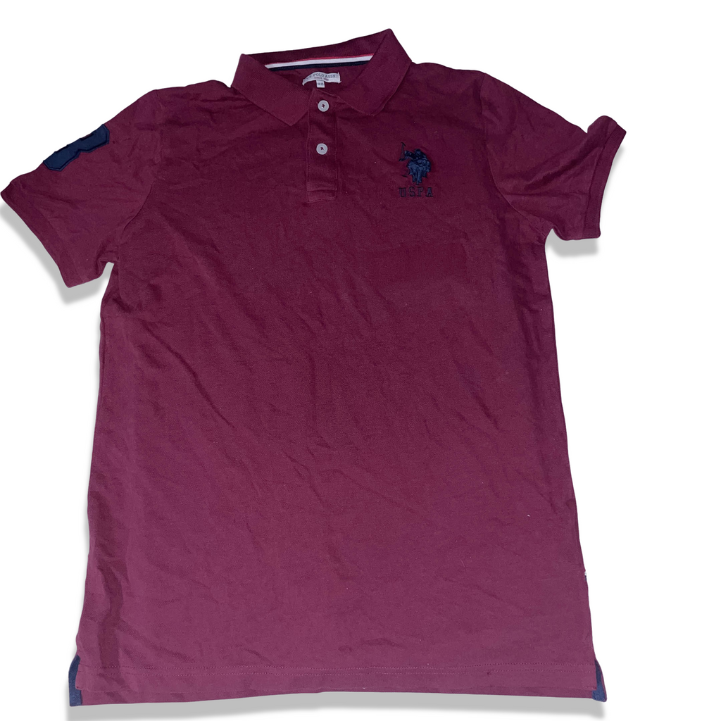 Vintage Wine US Polo A.S.S.N since 1890 wine polo shirt size 14-15