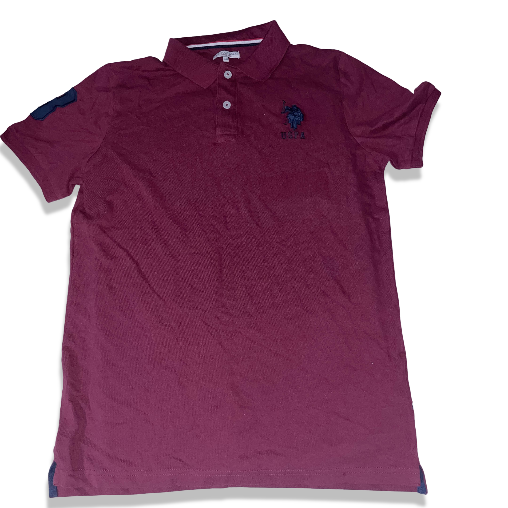 Vintage Wine US Polo A.S.S.N since 1890 wine polo shirt size 14-15