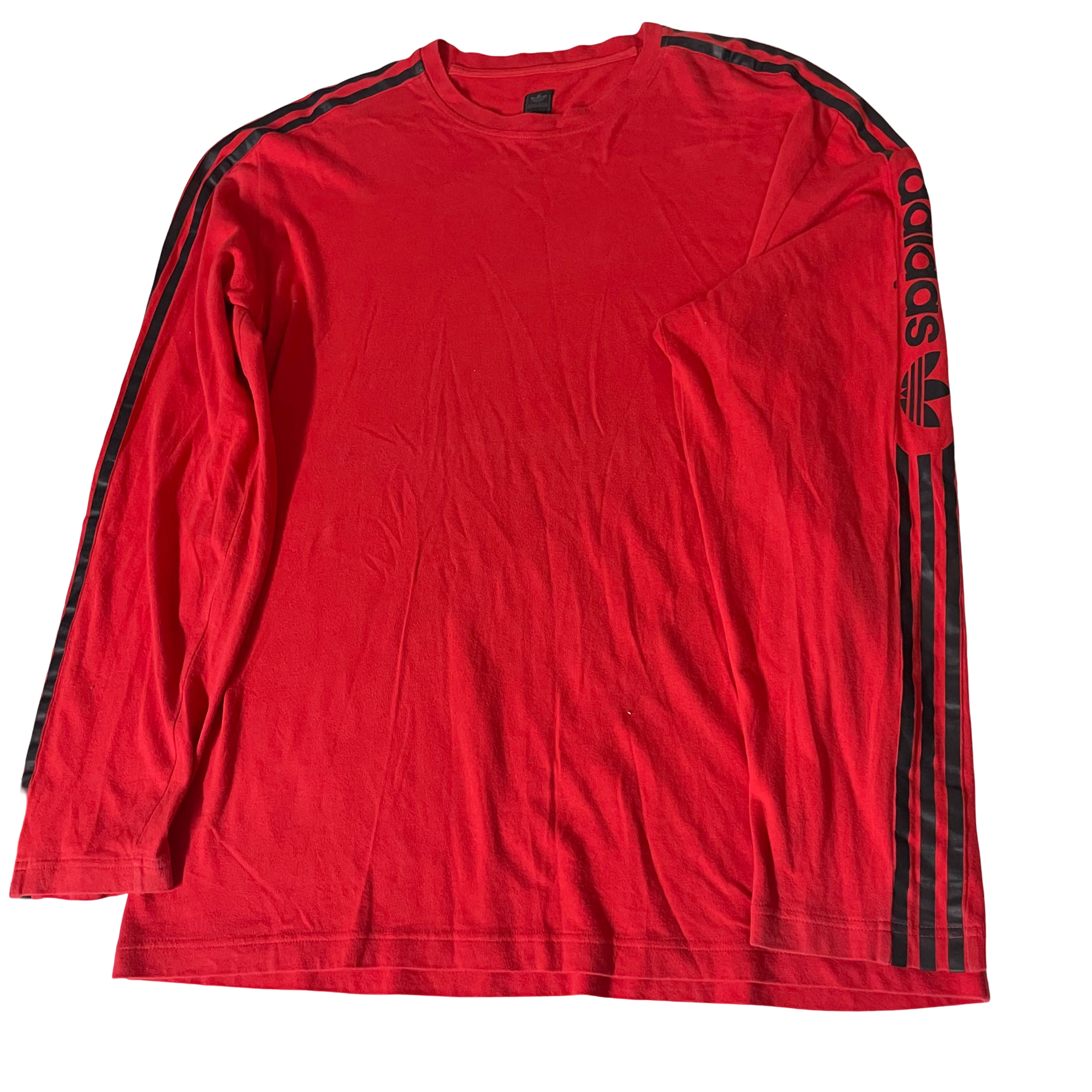 Vintage Red Adidas Tango Terry mens 3 stripe sweatshirt in XL|SKU 3719