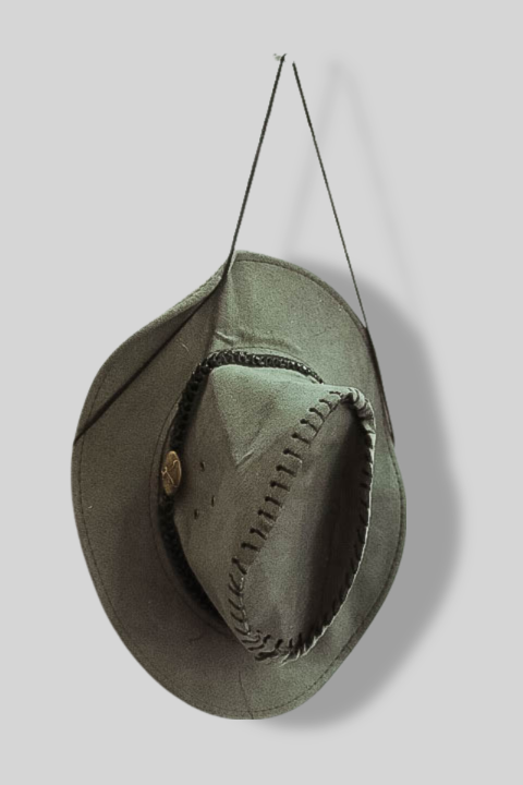 Vintage grey suede cow boy hat