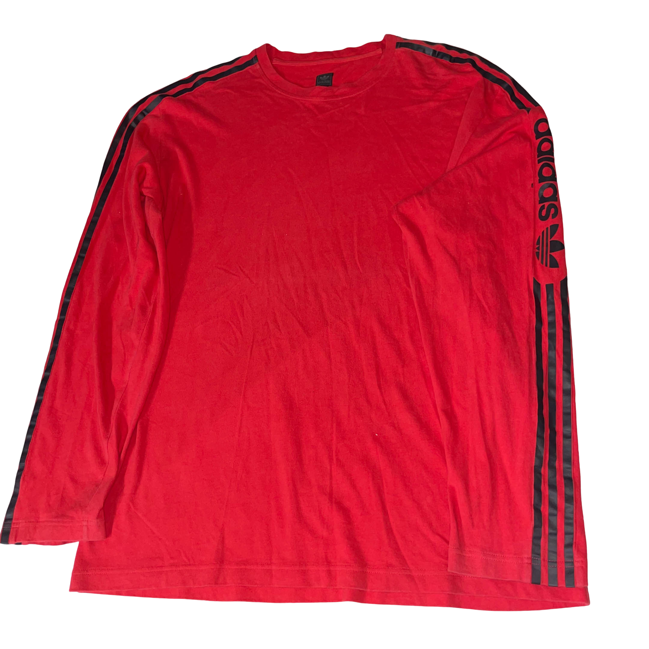 Vintage Red Adidas Tango Terry mens 3 stripe sweatshirt in XL|SKU 3719