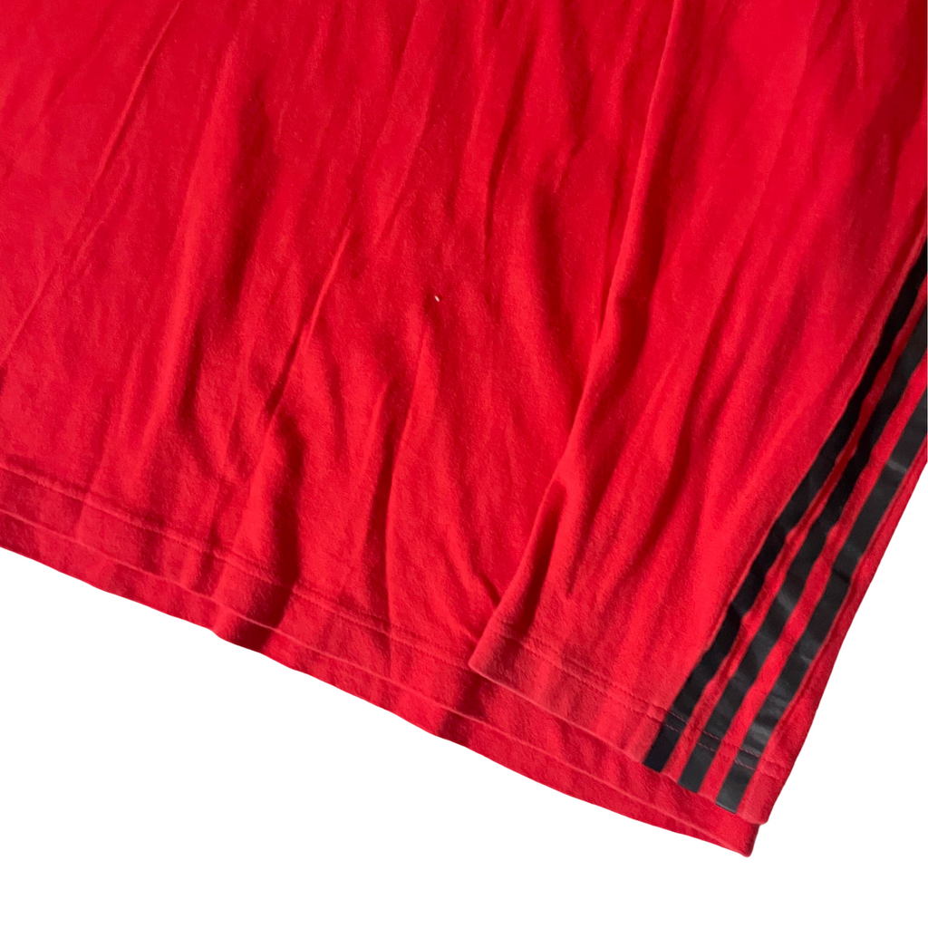 Vintage Red Adidas Tango Terry mens 3 stripe sweatshirt in XL|SKU 3719
