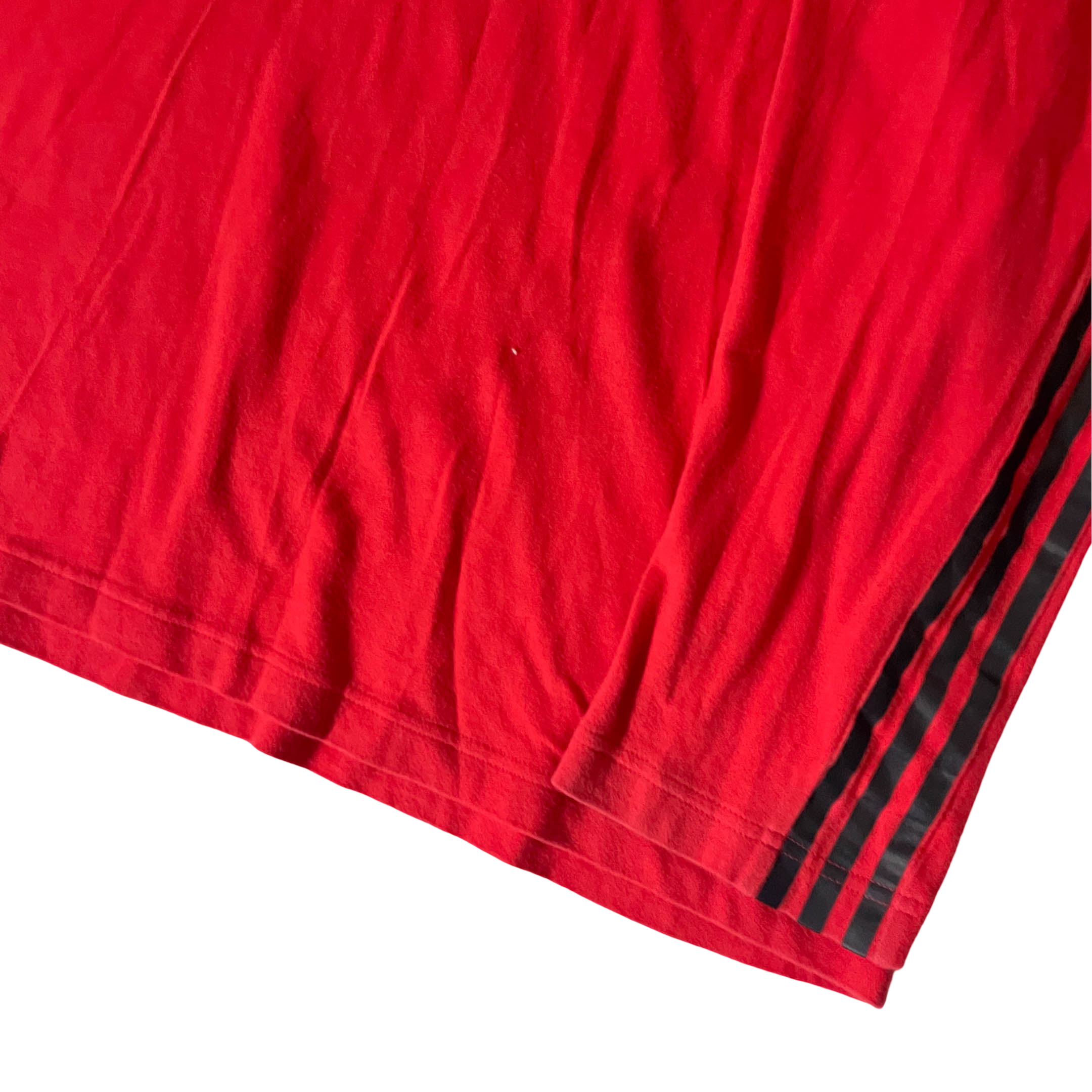 Vintage Red Adidas Tango Terry mens 3 stripe sweatshirt in XL|SKU 3719