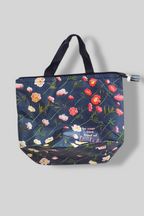 Blue Floral print tote shopping bag