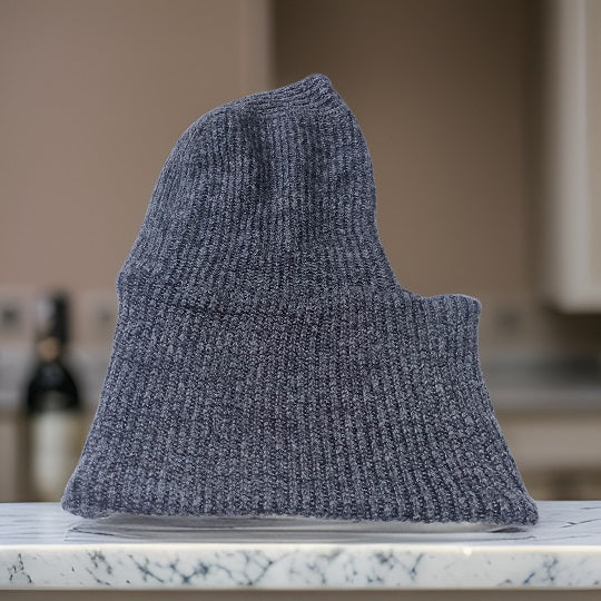 Zara man grey cashmere beanie hat