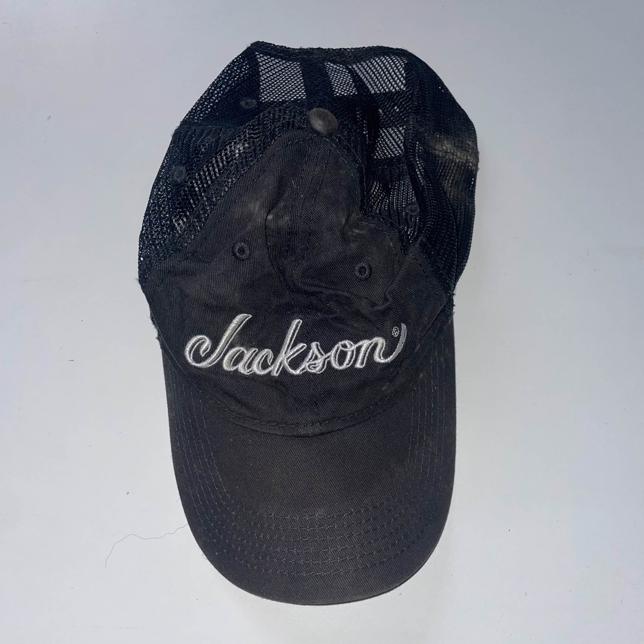 Vintage black jackson guitars logo trucker cap