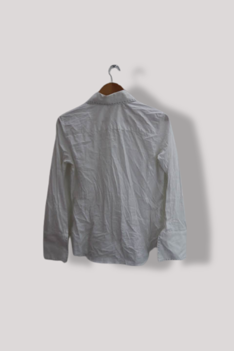 Vintage Siedensticker white casual fit medium long sleeve shirt