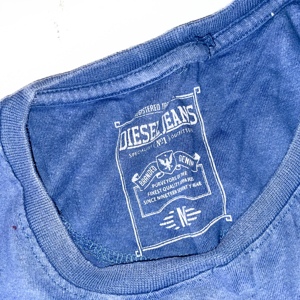 Vintage Diesel jeans round sleeveless cotton mens medium blue tees