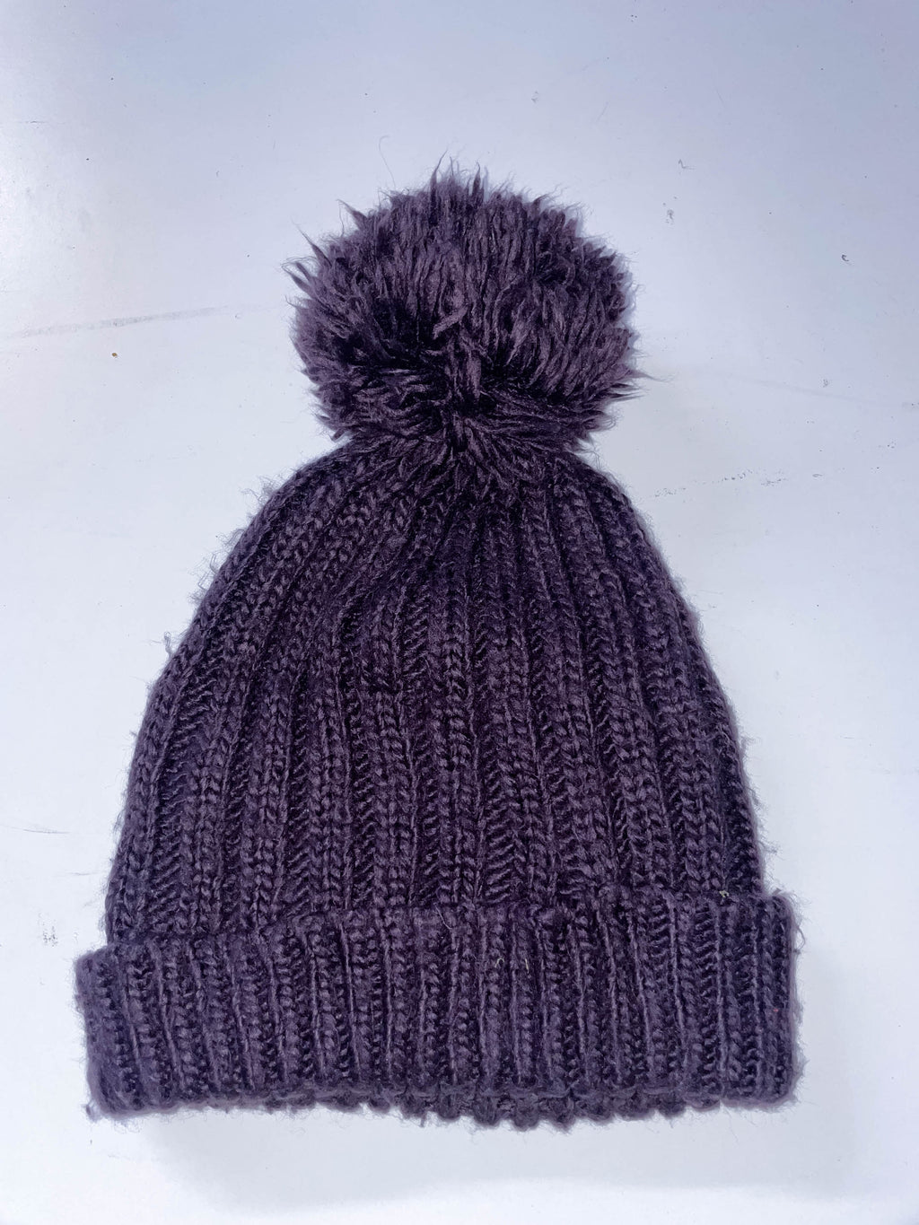 Vintage purple arcylic wool beanie hat