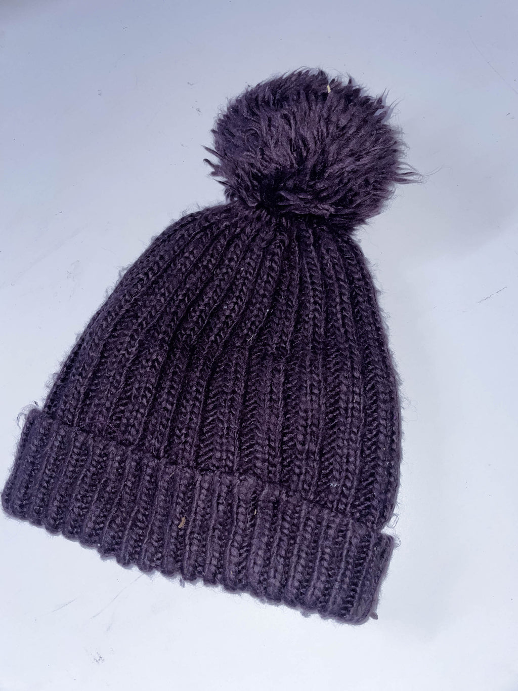 Vintage purple arcylic wool beanie hat