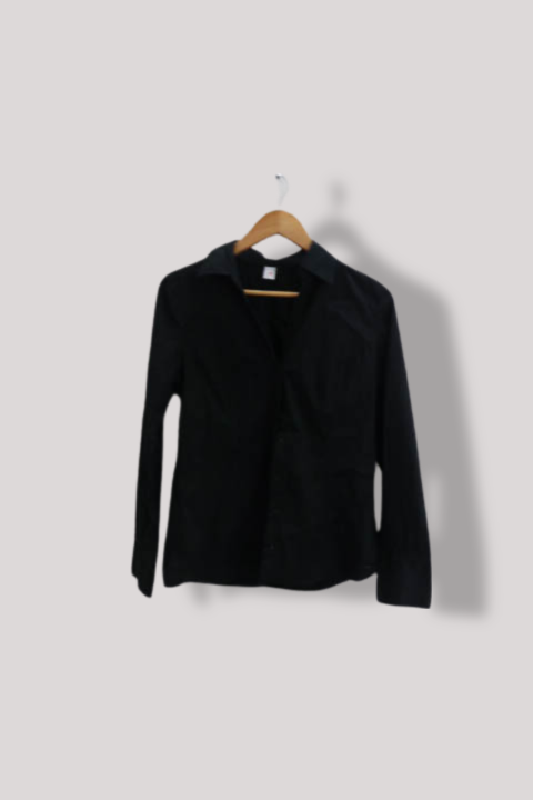 Vintage womens S.Oliver Black slim fit long sleeve shirt size 12