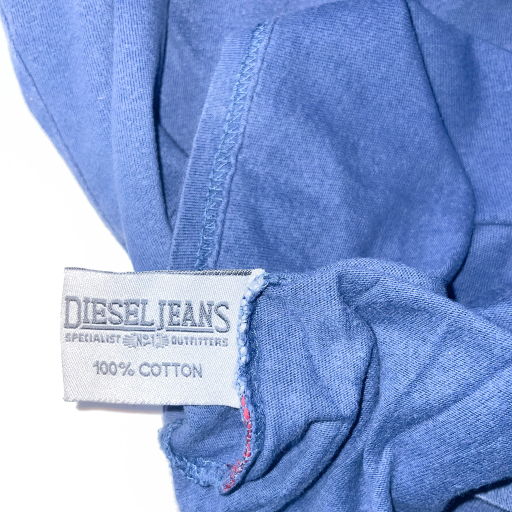 Vintage Diesel jeans round sleeveless cotton mens medium blue tees