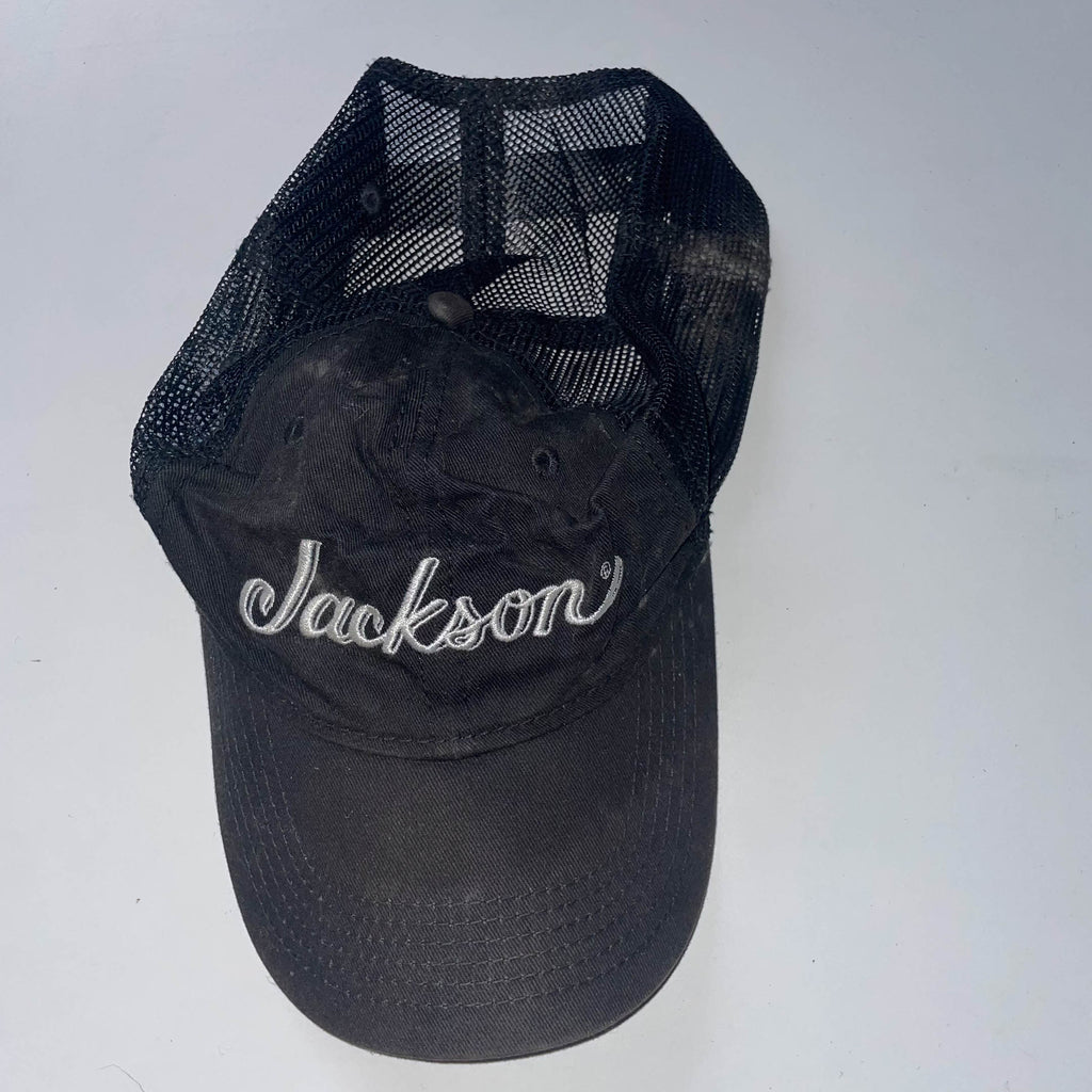 Vintage black jackson guitars logo trucker cap