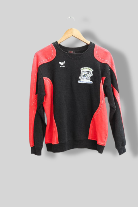 Vintage Erima black and red color block bikers small crew neck sweatshirt