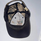 Vintage Atikokan Ontario Canada cream camo baseball cap